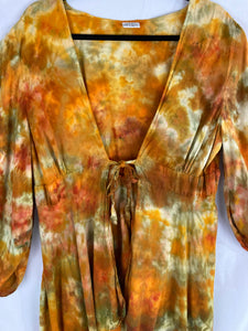 Women's Golden Ice-Dyed Kimono Sleeve Jacket, L/XL