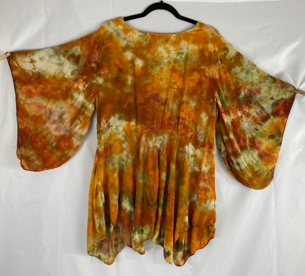 Women's Golden Ice-Dyed Kimono Sleeve Jacket, L/XL