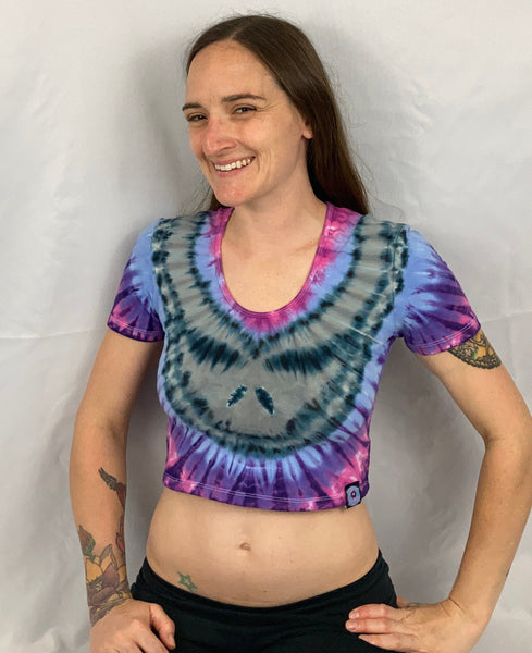 Women’s Pink/Purple SYF Tie-Dyed S/S Crop Top, L