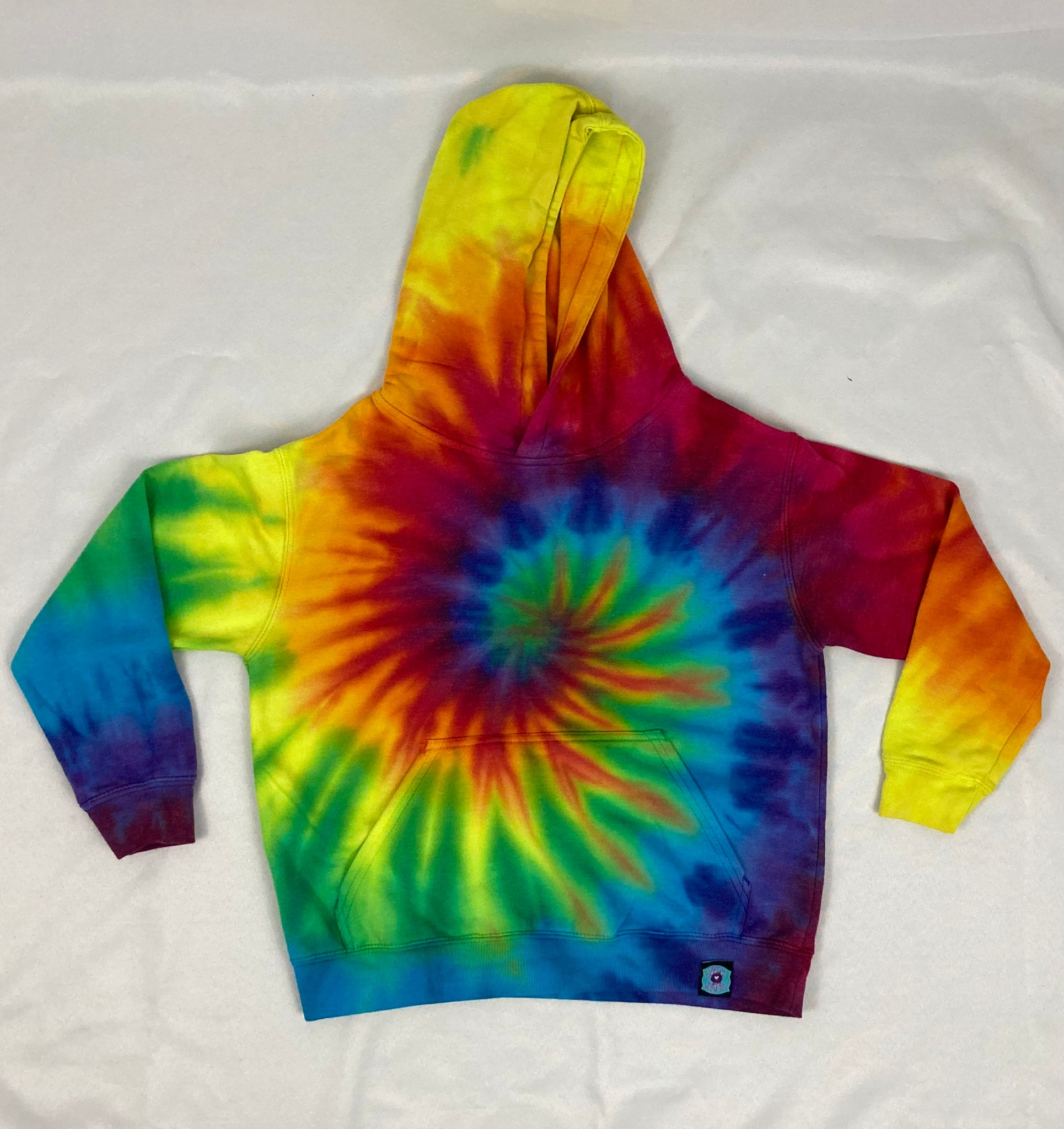 Youth Rainbow Spiral Tie-dyed Hoodie, M (10-12)