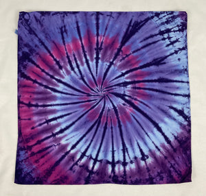 Purple Spiral Tie-Dyed Bandana