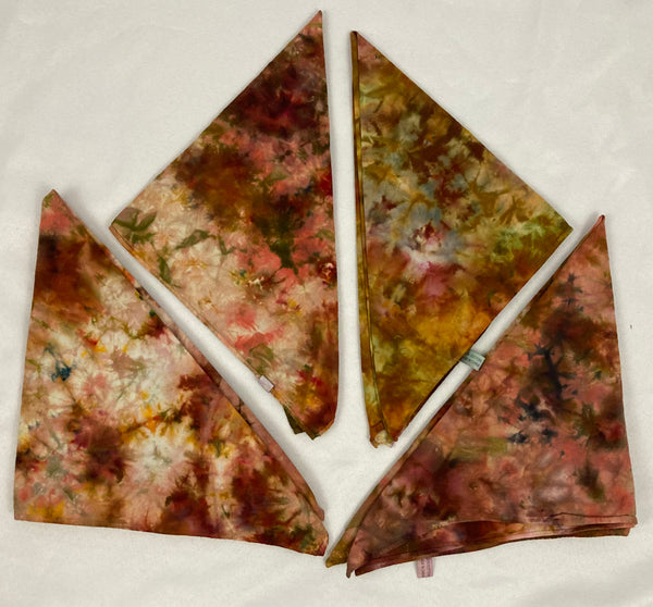 Golden/Rust Brown Ice-Dyed Bandanas