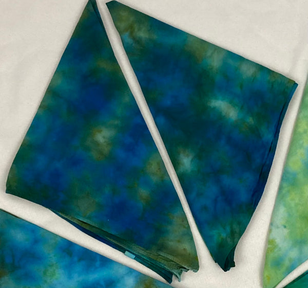 Green Tones Ice-Dyed Bandanas