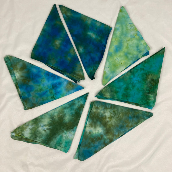 Green Tones Ice-Dyed Bandanas