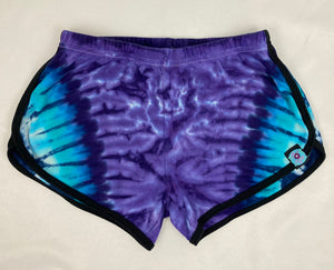 Women’s Purple/Blue Tie-dyed Running Shorts, L