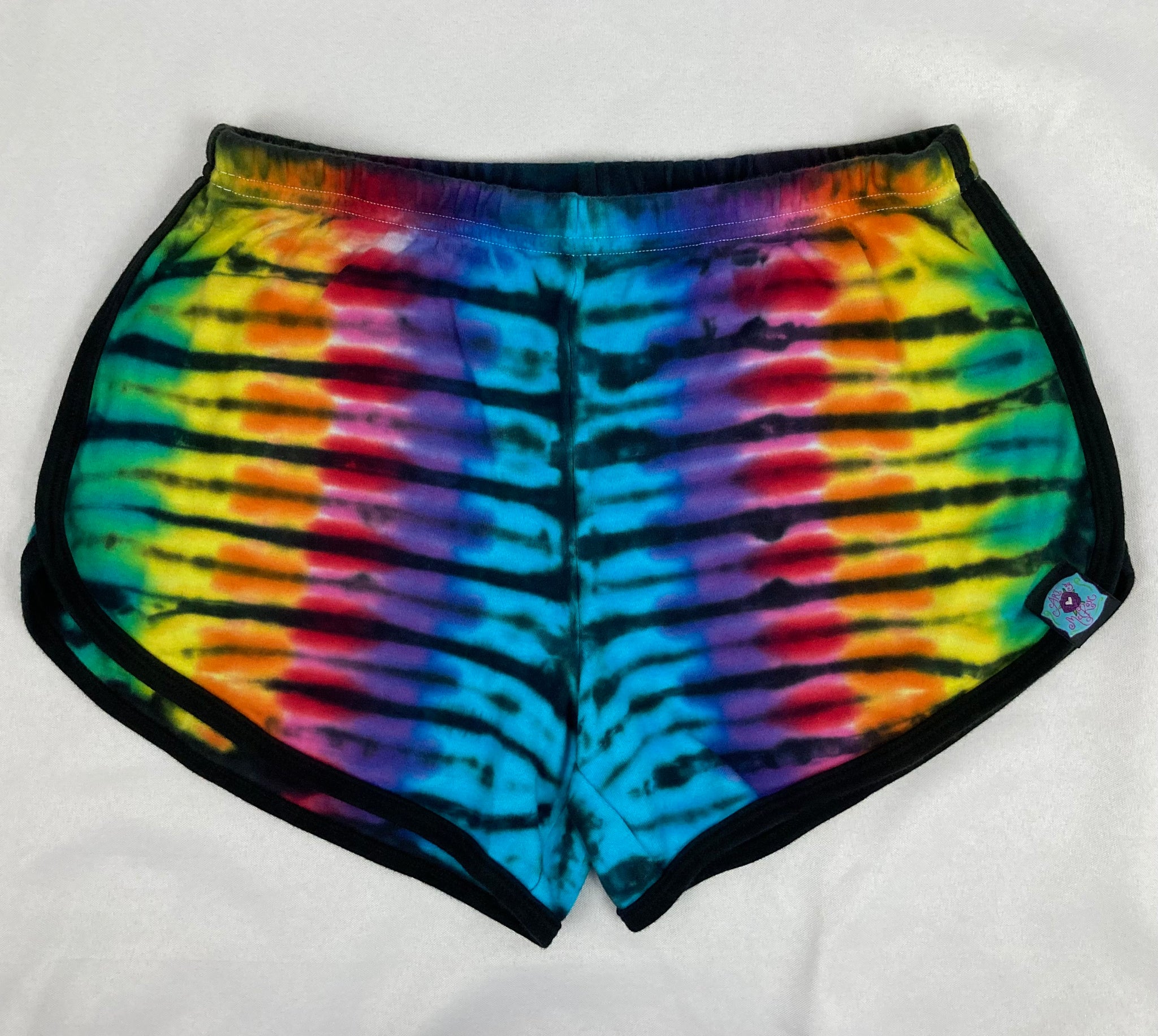 Women’s Rainbow Tie-dyed Running Shorts, XL