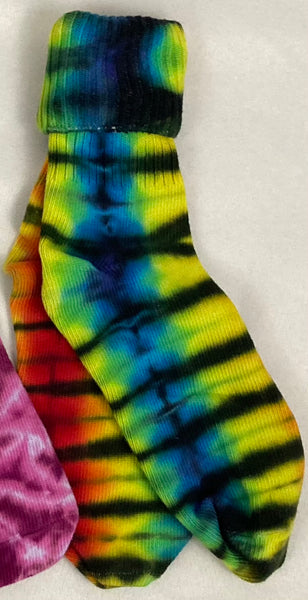 Adult Multi-Color Ice/Tie-Dyed Cotton Socks, 9-11