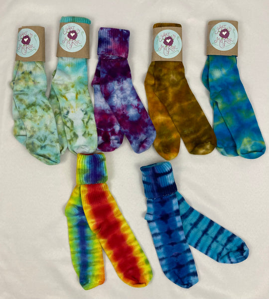 Adult Multi-Color Ice/Tie-Dyed Bamboo Socks, 9-11