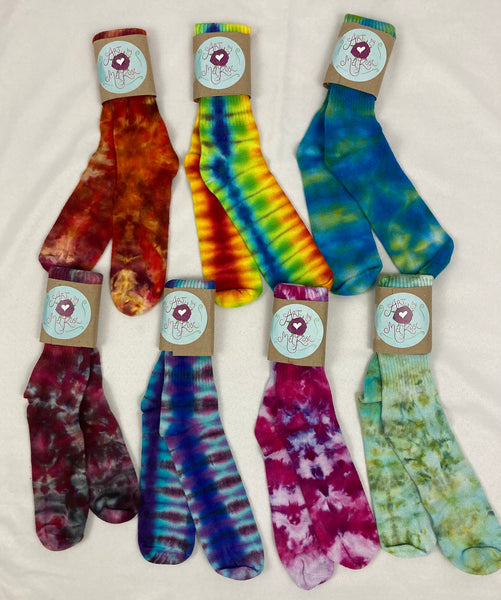 Adult Multi-Color Ice/Tie-Dyed Bamboo Socks, 11-13