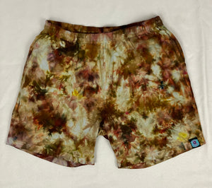 Men’s/Unisex Gold Ice-Dyed Shorts, M-L (32-34)