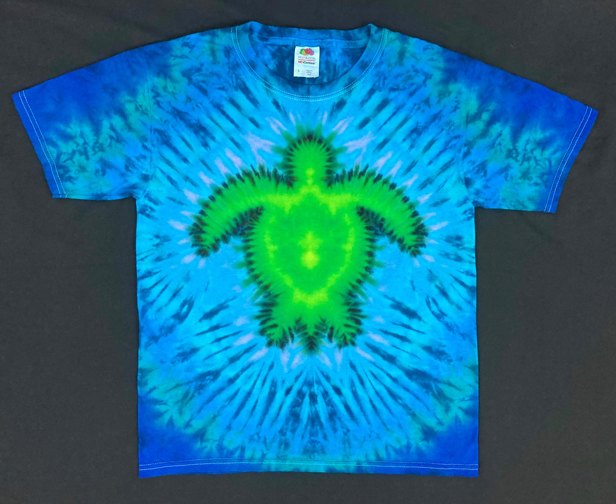 Youth Tie-Dye Trout Head T-Shirt (Color: Tie Dye Blue, Size: Youth Small)