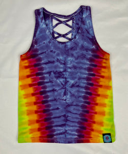 Girls Purple/Rainbow Tie-Dyed Tank, M (8)