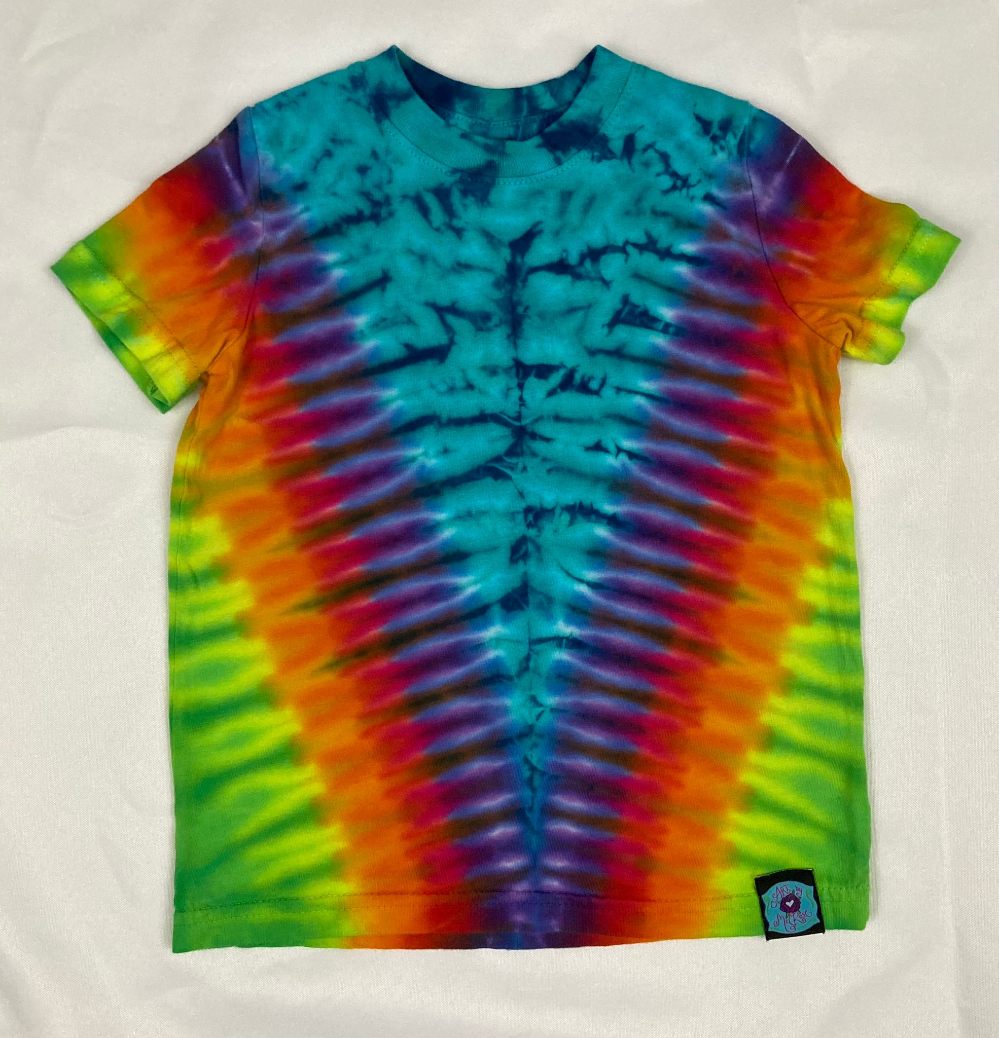 Toddler Aqua/Rainbow Tie-Dyed Tee, 2T