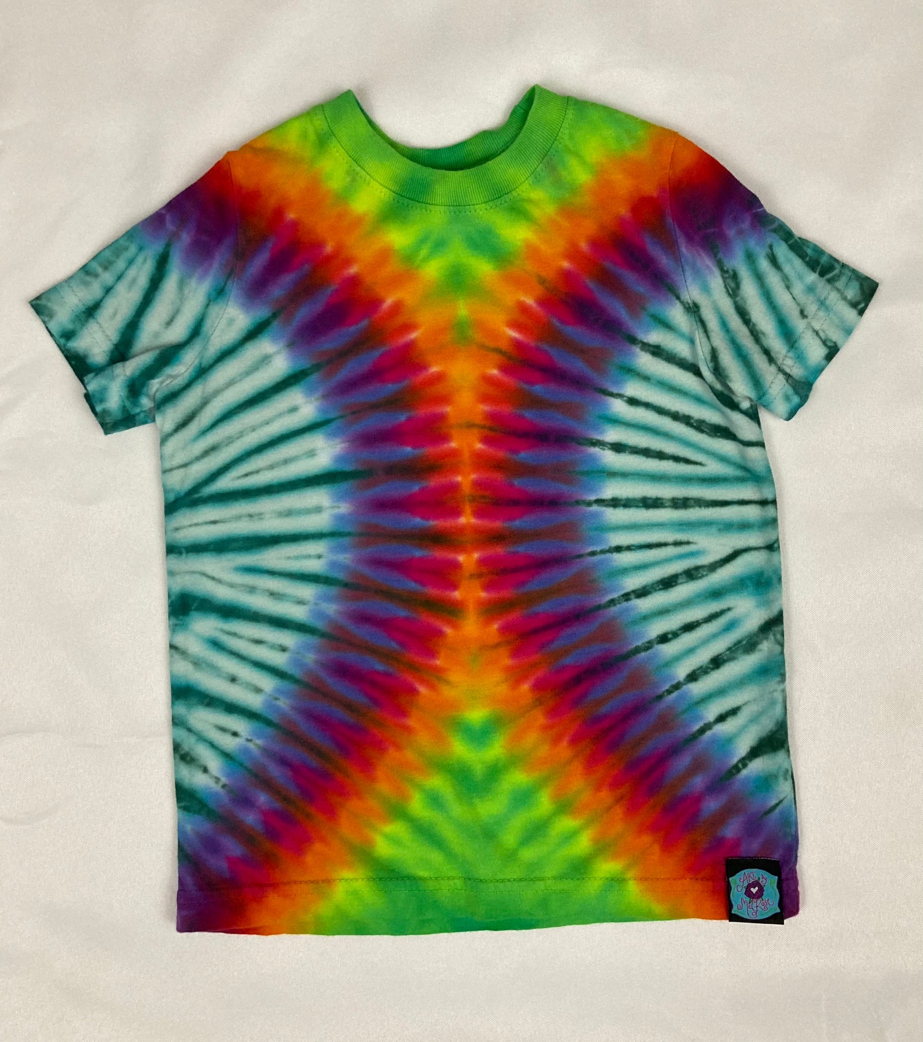 Toddler Rainbow/Seafoam Tie-Dyed Tee, 3T