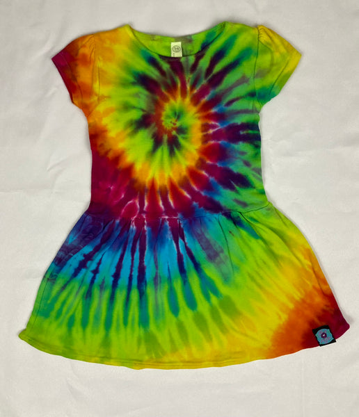 Toddler Rainbow Spiral Tie-Dyed Dress, 3T