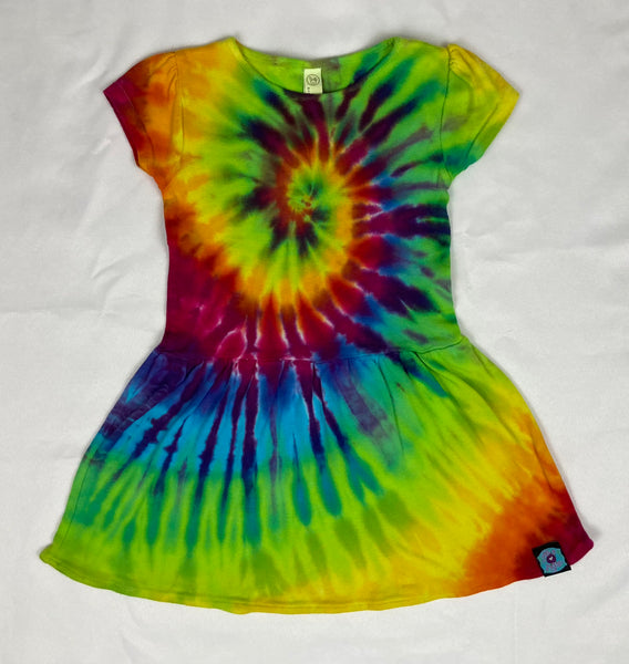 Toddler Rainbow Spiral Tie-Dyed Dress, 3T