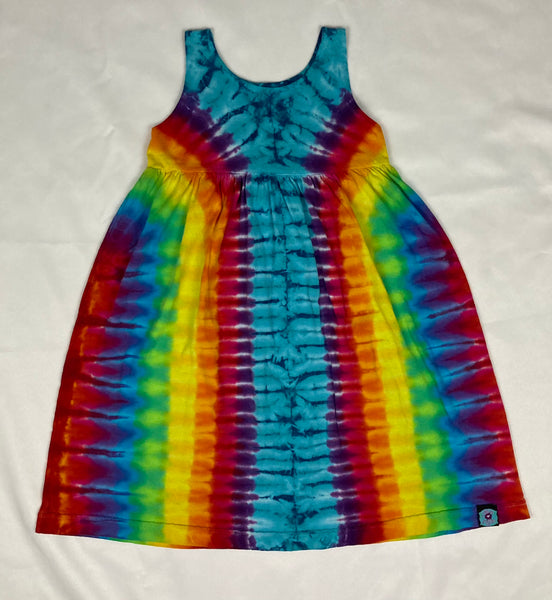 Youth Aqua/Rainbow Tie-Dyed Dress, 6