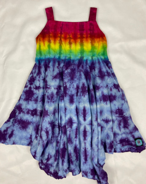 Youth Purple/Rainbow Tie-Dyed Fairy Dress, 6