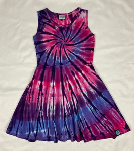 Youth Pink/Purple Spiral Tie-Dyed Dress, 8 & 10