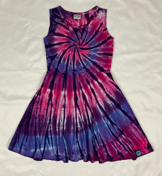 Youth Pink/Purple Spiral Tie-Dyed Dress, 8 & 10