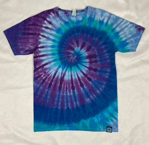 Kids Blue/Purple Spiral Tie-Dyed Tee, Youth L