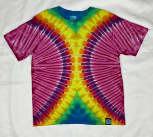 Kids Pink/Rainbow Tie-Dyed Tee, Youth S