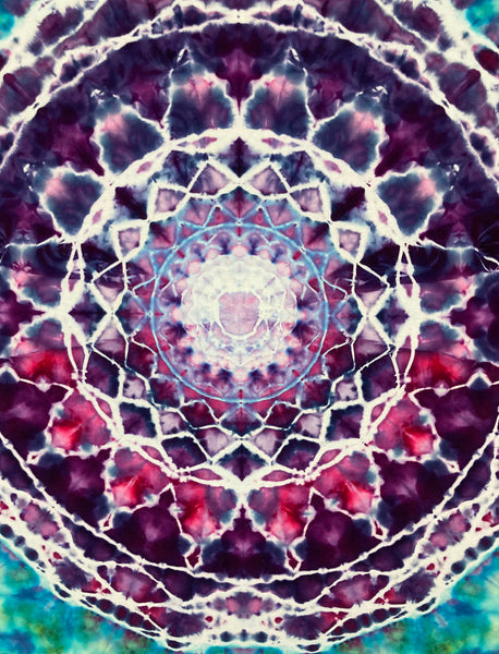 30" x 45" Flower Mandala Ice-dyed Mini Tapestry/Wall Hanging