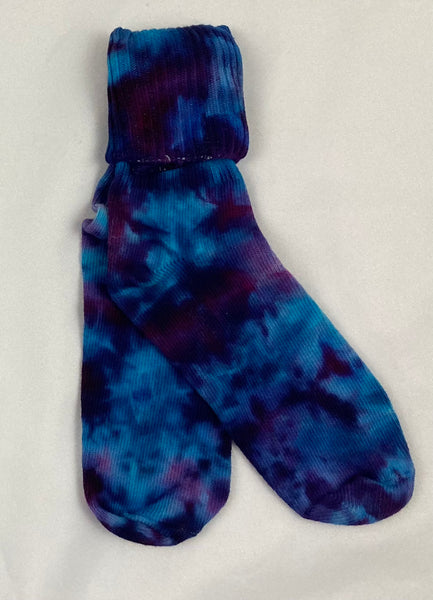 Adult Multi-Color Ice/Tie-Dyed Cotton Socks, 9-11