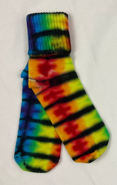 Adult Multi-Color Ice/Tie-Dyed Cotton Socks, 9-11