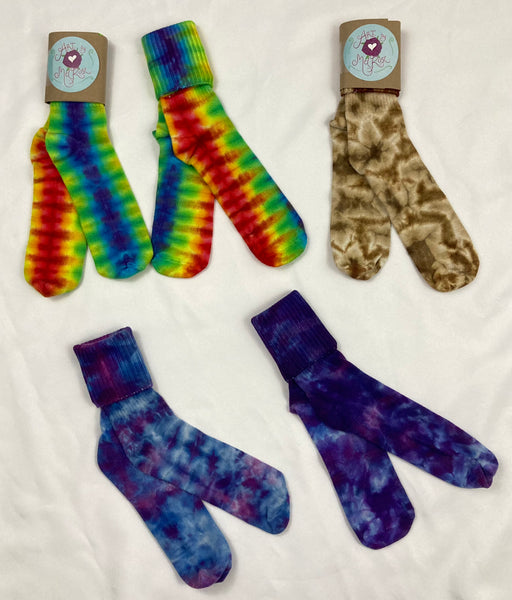 Adult Multi-Color Ice/Tie-Dyed Bamboo Socks, 9-11