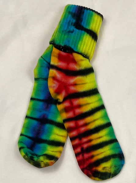 Adult Multi-Color Ice-Dyed Cotton Socks, 11-13