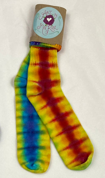 Adult Multi-Color Ice/Tie-Dyed Bamboo Socks, 11-13