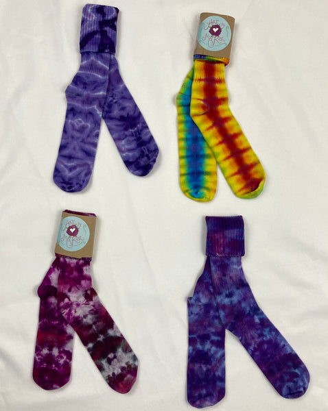Adult Multi-Color Ice/Tie-Dyed Bamboo Socks, 11-13