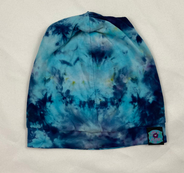 Blue Ice-Dyed Slouchy Beanie - Small (youth 12)