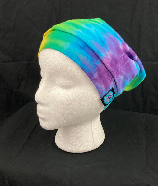 Rainbow Tie-Dyed Slouchy Beanie - Small (youth 12)