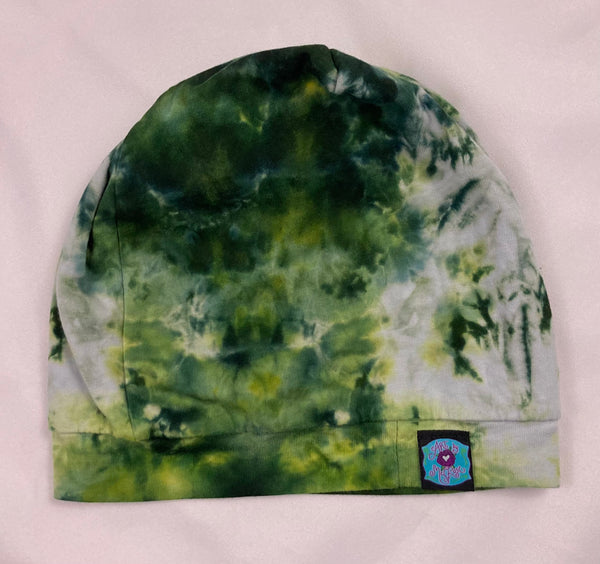 Green Ice-Dyed Slouchy Beanie - Medium (average Adult)