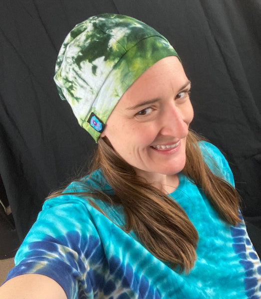 Green Ice-Dyed Slouchy Beanie - Medium (average Adult)