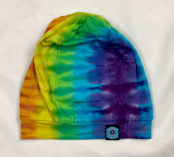 Rainbow Tie-Dyed Slouchy Beanie - Medium (average Adult)