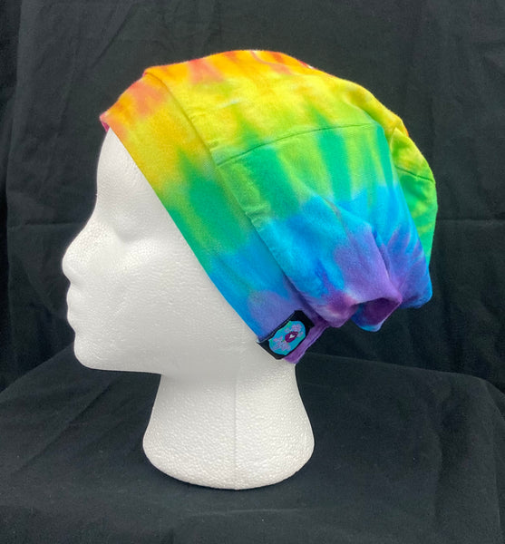 Rainbow Tie-Dyed Slouchy Beanie - Medium (average Adult)