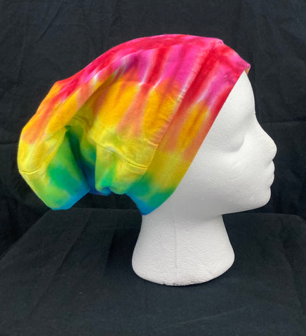 Rainbow Tie-Dyed Slouchy Beanie - Medium (average Adult)