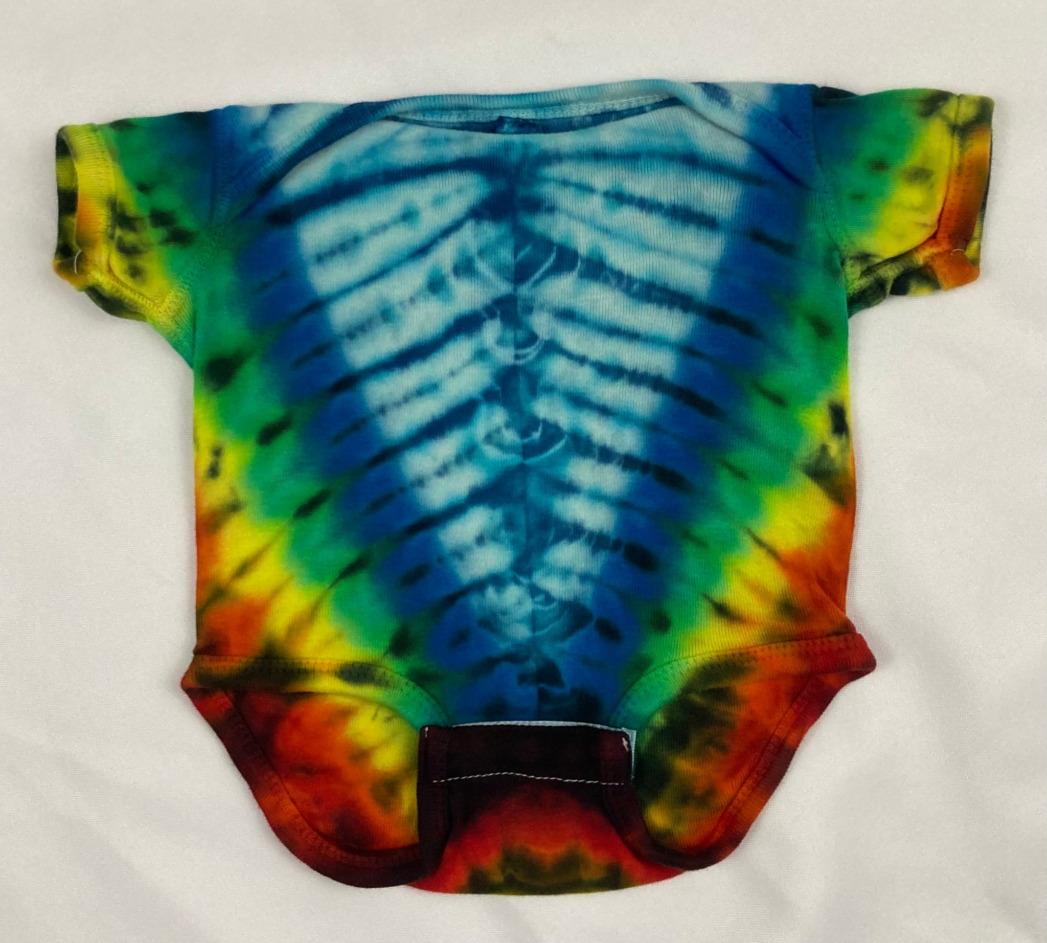 Baby Seafoam/Rainbow Tie-Dyed Bodysuit, 3M