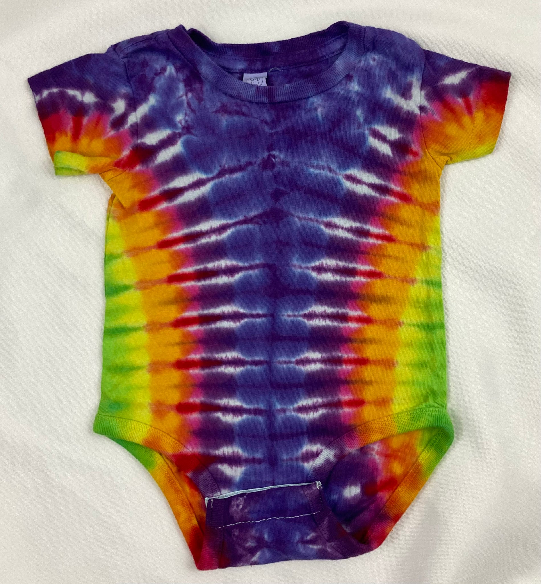 Baby Purple/Rainbow Tie-Dyed Bodysuit, 6M