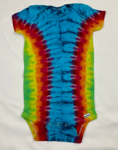 Baby Blue/Rainbow Tie-Dyed Onesie, 24M