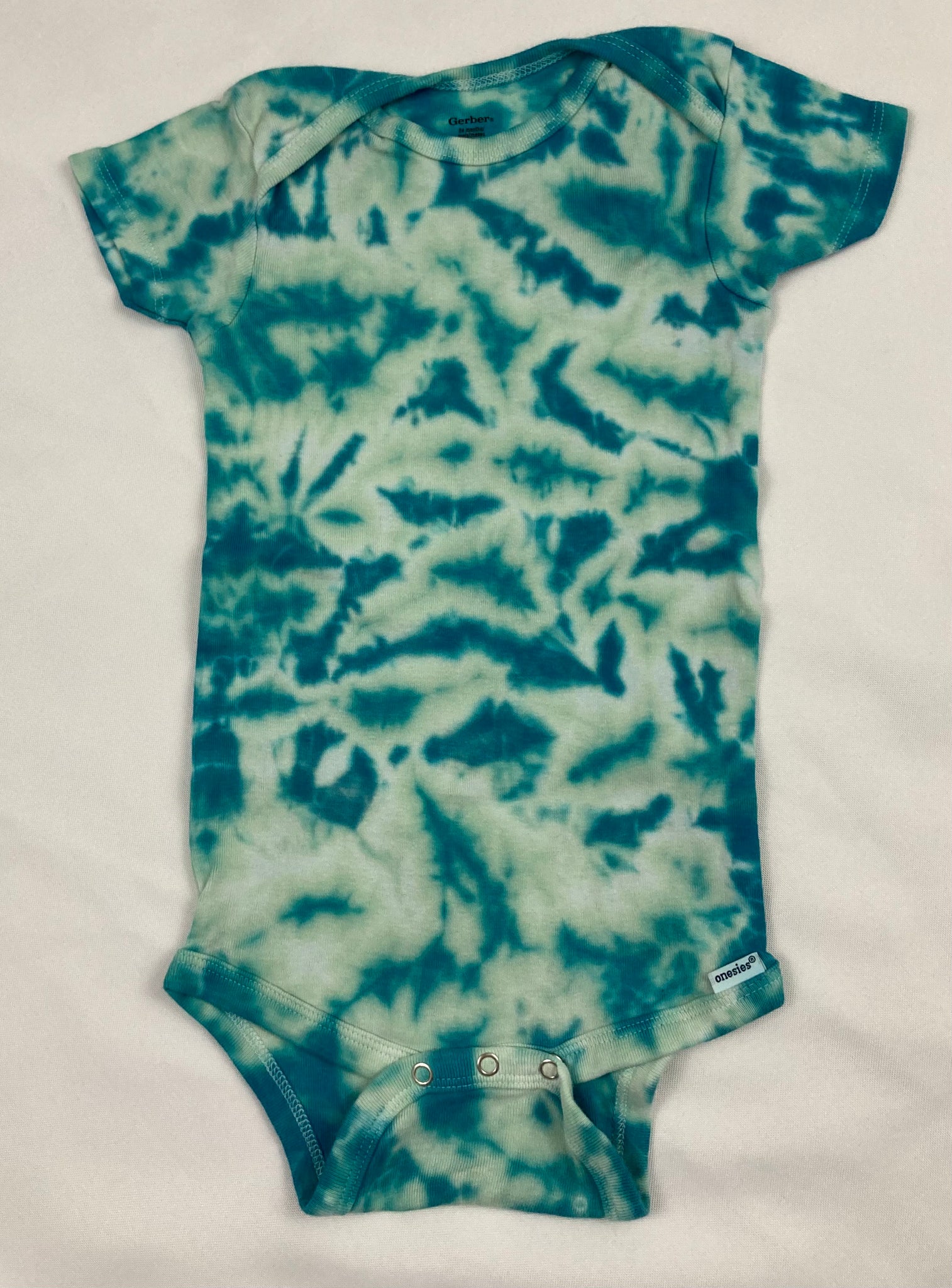 Baby Seafoam Tie-Dyed Onesie, 24M