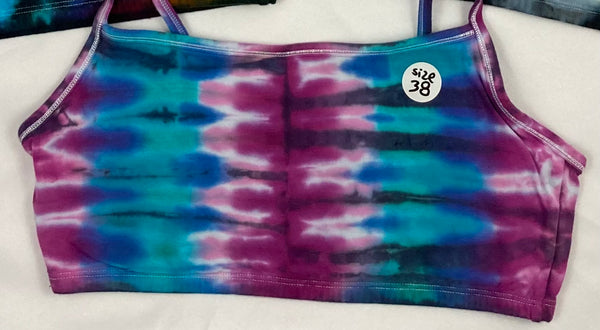 Women's Tie-dyed Bralette, size 38 - blue/purple