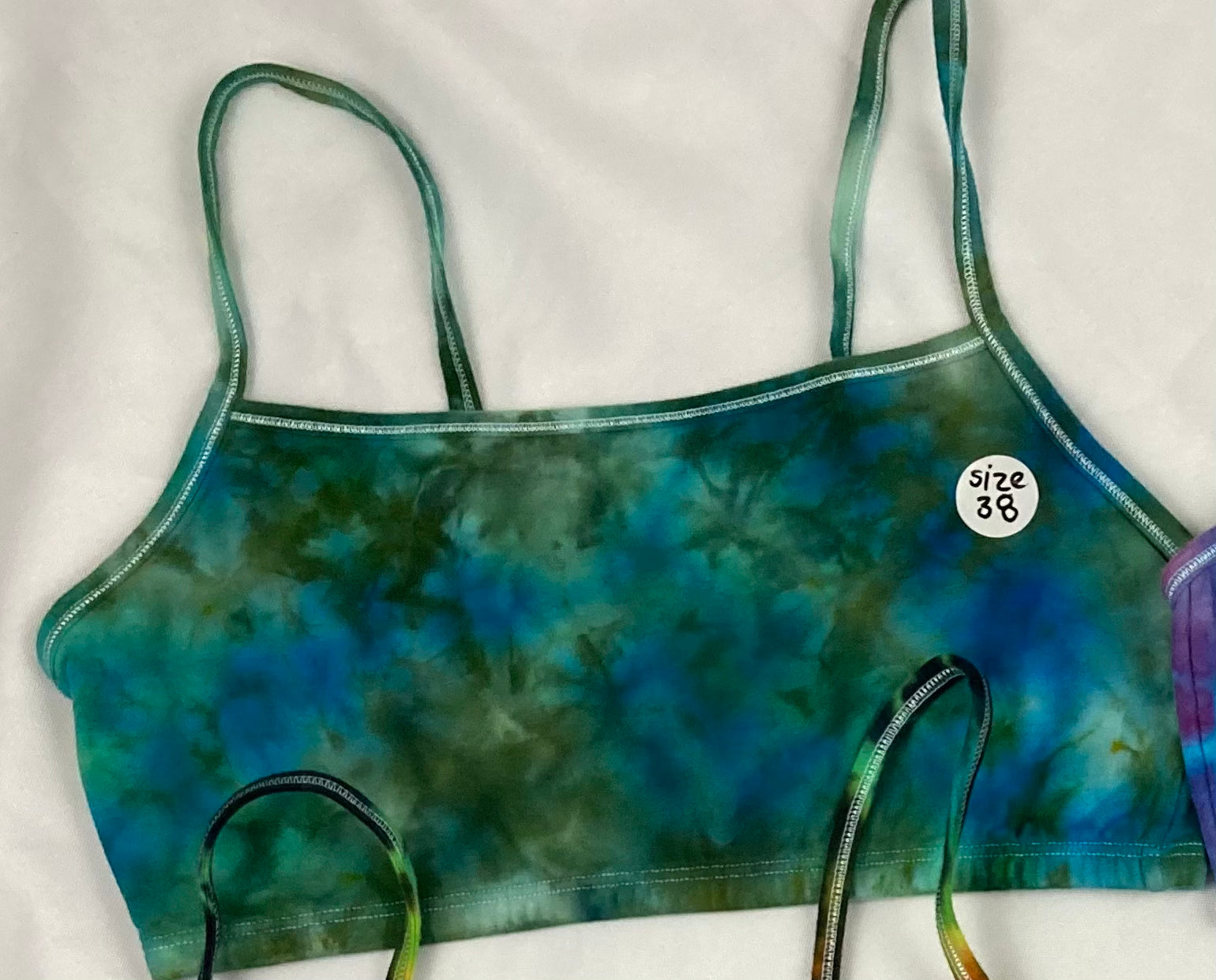 Women's Tie-dyed Bralette, size 38 - blue/purple