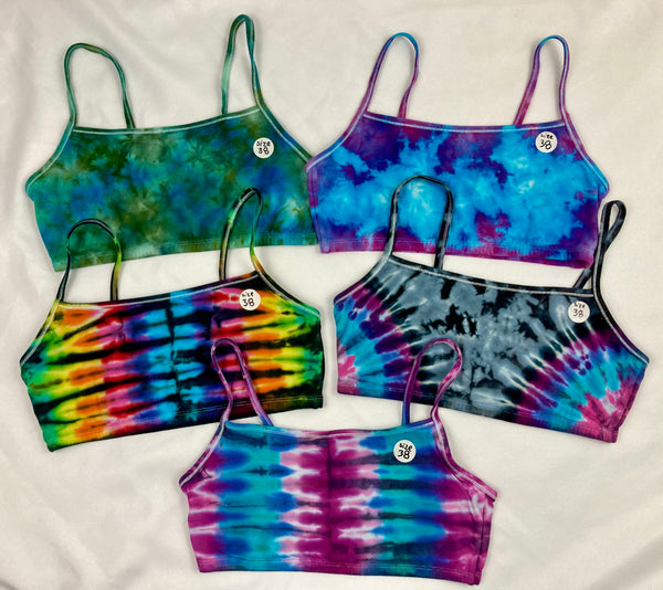 Women's Tie-dyed Bralette, size 38 - blue/purple