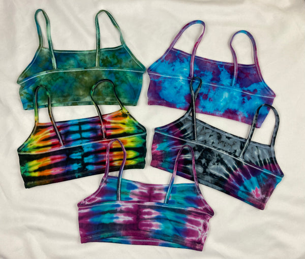 Women's Tie-dyed Bralette, size 38 - blue/purple