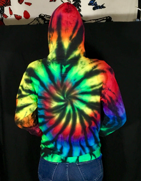Adult Rainbow Spiral Tie-Dyed Hoodie, S