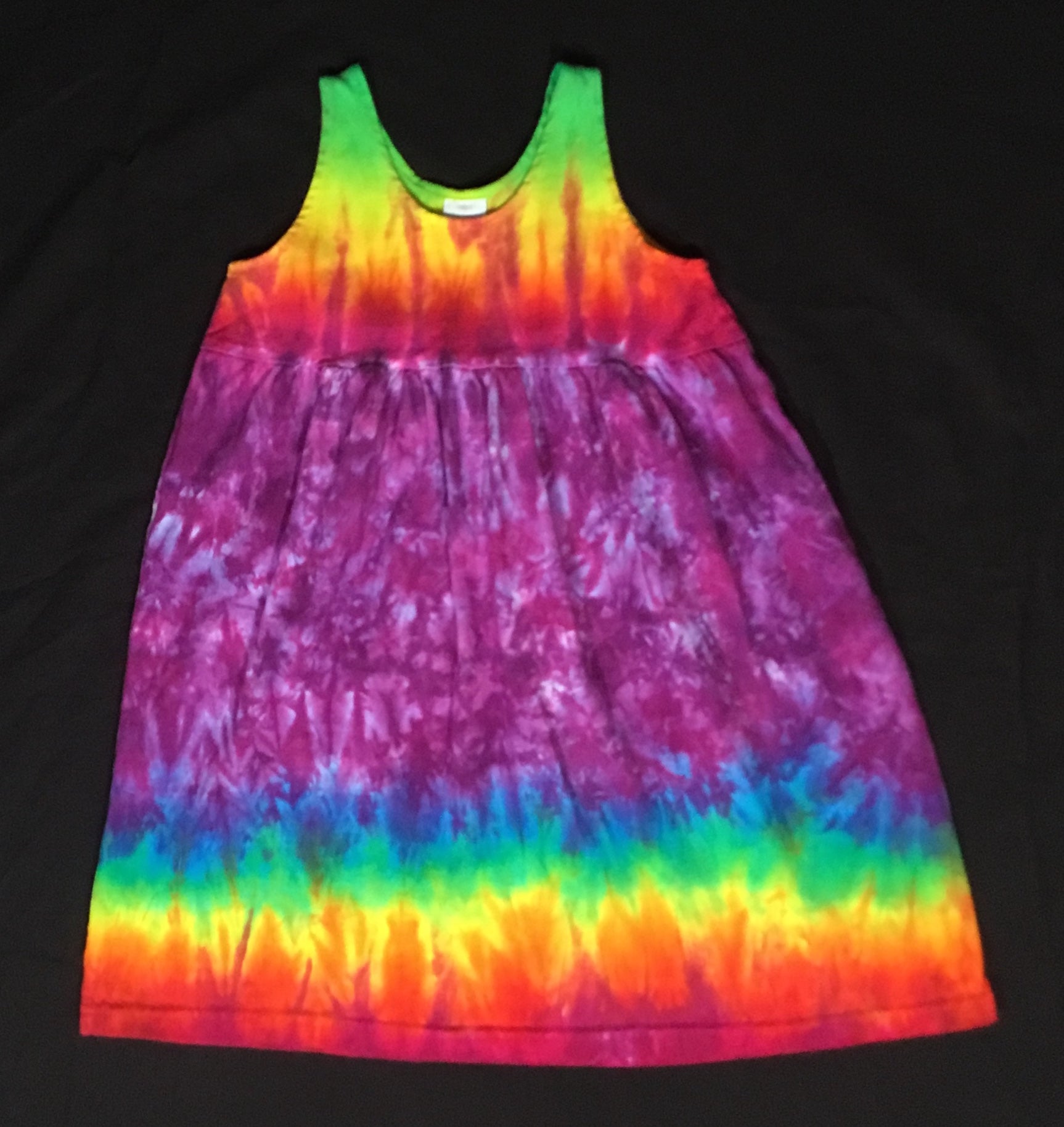Girls Raspberry Rainbow Tie-Dyed Dress, 4T